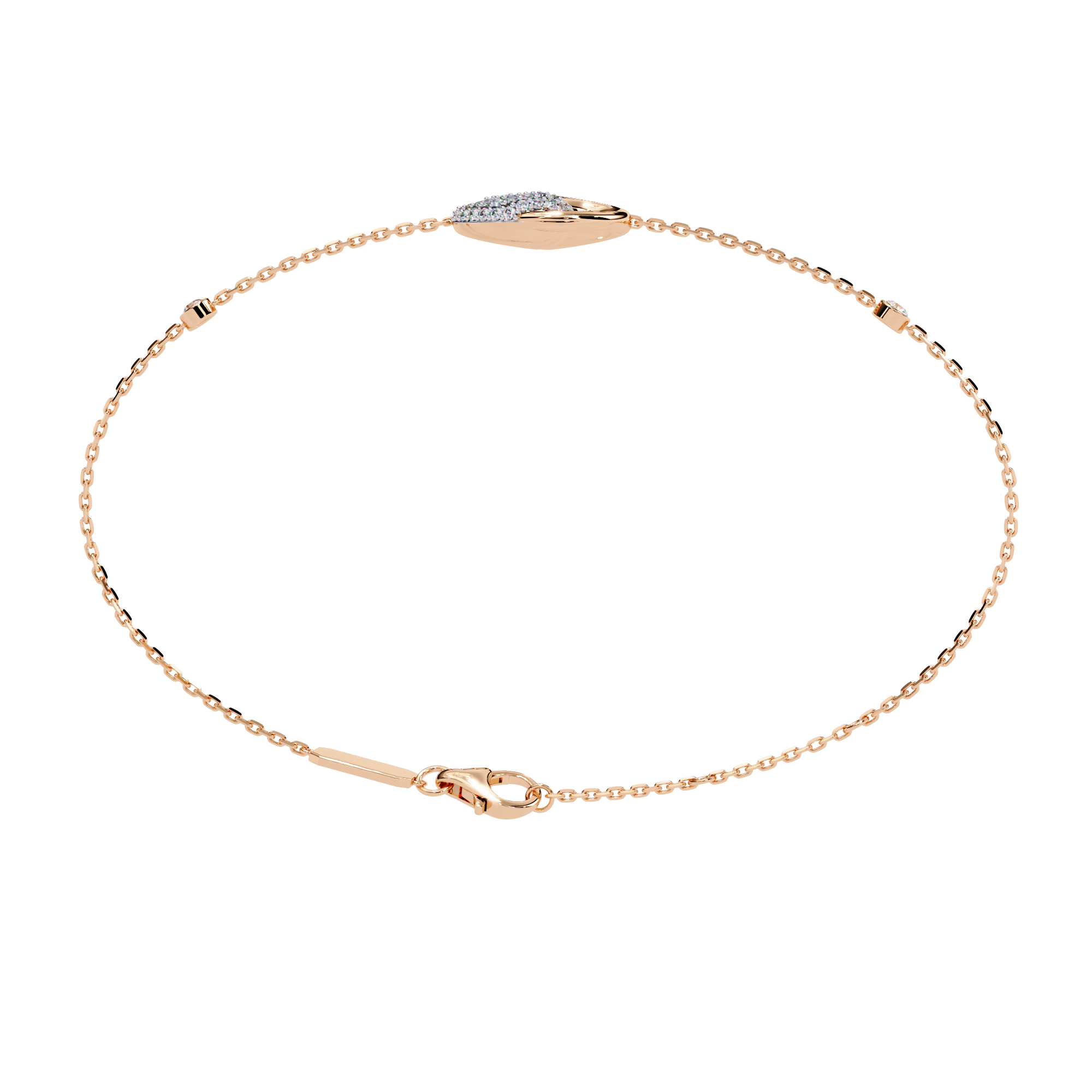 Solitairekart 0.29ct Celestial Crescent Natural Diamond Bracelet-HI Color, VS-SI Clarity